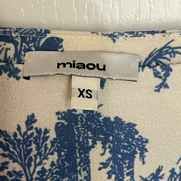 MIAOU MONI SKIRT BLUE TOILE Matching Deville Corset Blue White Floral SLIT Sz XS - Picture 5 of 11